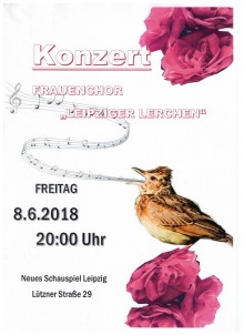 Konzert der Leipziger Lerchen im Neuen Schauspiel am 8. Juni um 20 Uhr | 