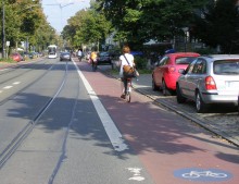 Mehr Platz fr Fu- und Radverkehr in der Karl-Heine-Strae | Radfahrstreifen: Radverkehr im direkten Blickfeld des Kraftfahrzeugverkehrs