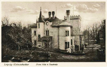 Vortrag ber die Tauchnitz-Villa in Kleinzschocher | Villa Tauchnitz in Leipzig-Kleinzschocher in der 1920er Jahren. Postkarte, Deut. Digitale Bibliothek