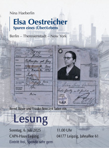 Bericht und Lesung Elsa Oestreicher. Spuren eines (Über)Lebens: Berlin - Theresienstadt - New York | Elsa Oestreicher. Spuren eines (Über)Lebens: Berlin - Theresienstadt - New York / Nina Haeberlin 